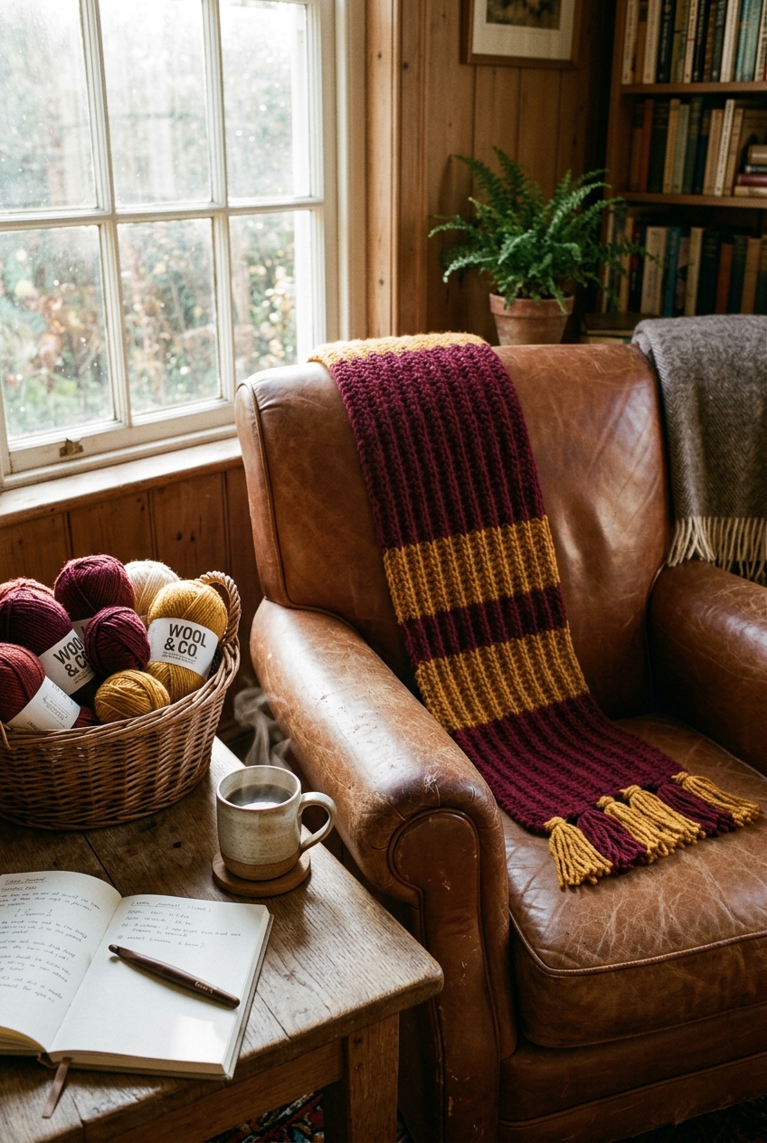 Classic Collegiate Striped Crochet Scarf